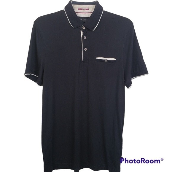 Ted Baker London Mens Short Sleeve Chest Pocket Polo Shirt Size 4 - Picture 1 of 7